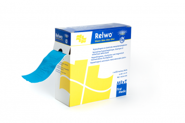
            Relwo bleu, sparadrap élastique et métallique détectable en rouleau
    